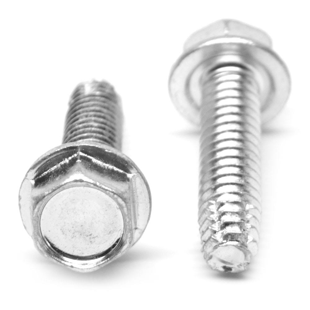 10-24 x 1 1/2 Coarse Thread Type F Hex Washer Head Thread Cutting Screw Low Carbon Steel Zinc Plated Pk 3000 I109