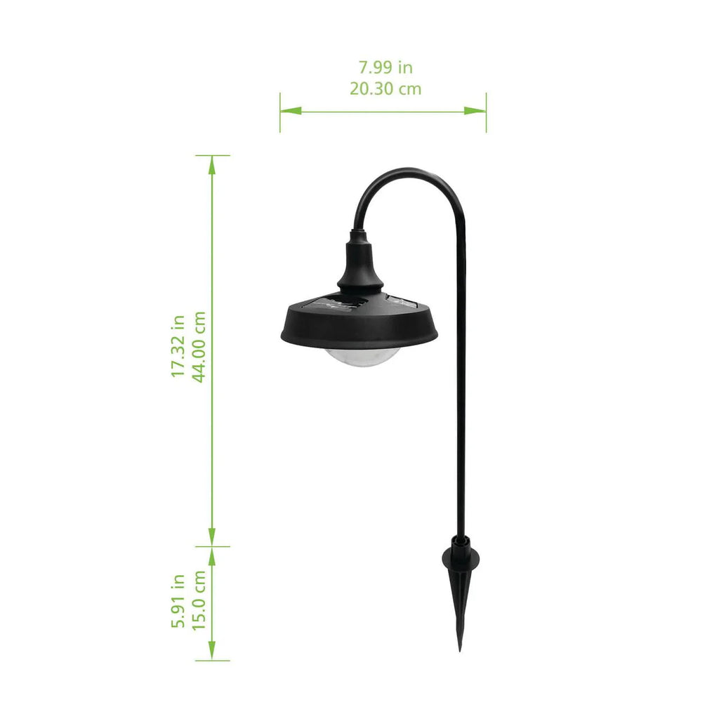 Matte Black Metal Solar Powered LED Landscape Walkway Light Z351990