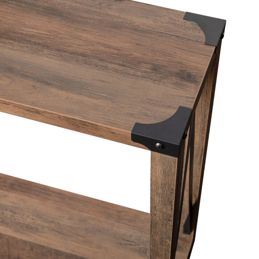 Rustic Oak 2 Tier Wooden Console Entry Table W843