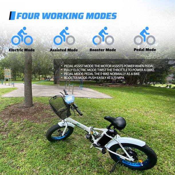 Fat Tire Electric Bike 20" Folding Bicycle 500W 36V Pedal Assist Electric Bicycle C5312