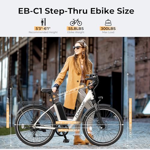 26" Step Thru Electric Bicycle with 48V Removable Battery I4264