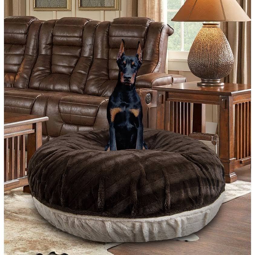 Natural Beauty Godiva Brown Extra Plush Faux Fur Bagel Pet Bed Z5623