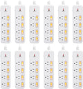 White 12 Pack Power Strip Surge Protector Extension Cord Q51094