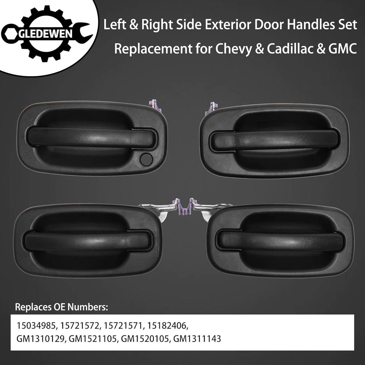Exterior Door Handles Kit with Keyhole, Pack of 2 F419