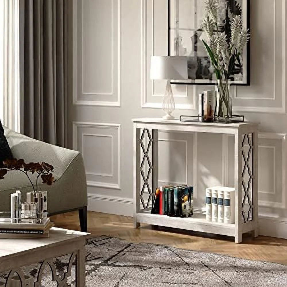 Modern Coffee Table with Shelf Square Wooden Accent Cocktail Table S1935