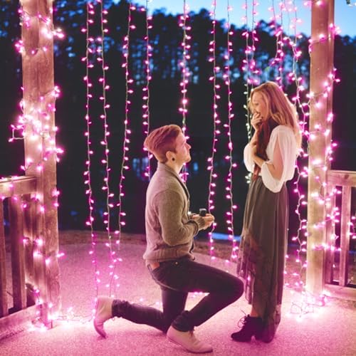 300 LED Curtain String Lights with Remote F9401
