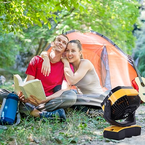 20000mAh Oscillating Portable Rechargeable Camping Fan with Light Hook F751