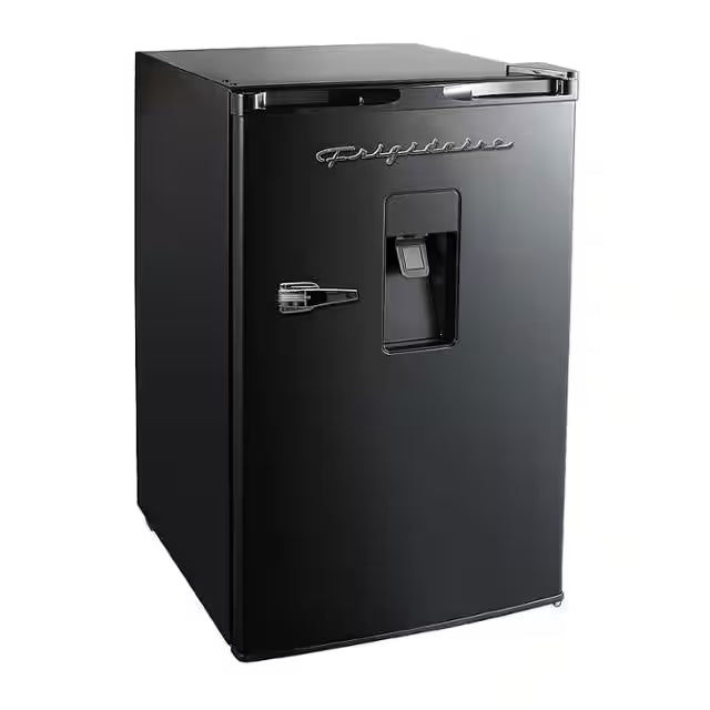 Black Retro Mini Refrigerator with Water Dispenser E653