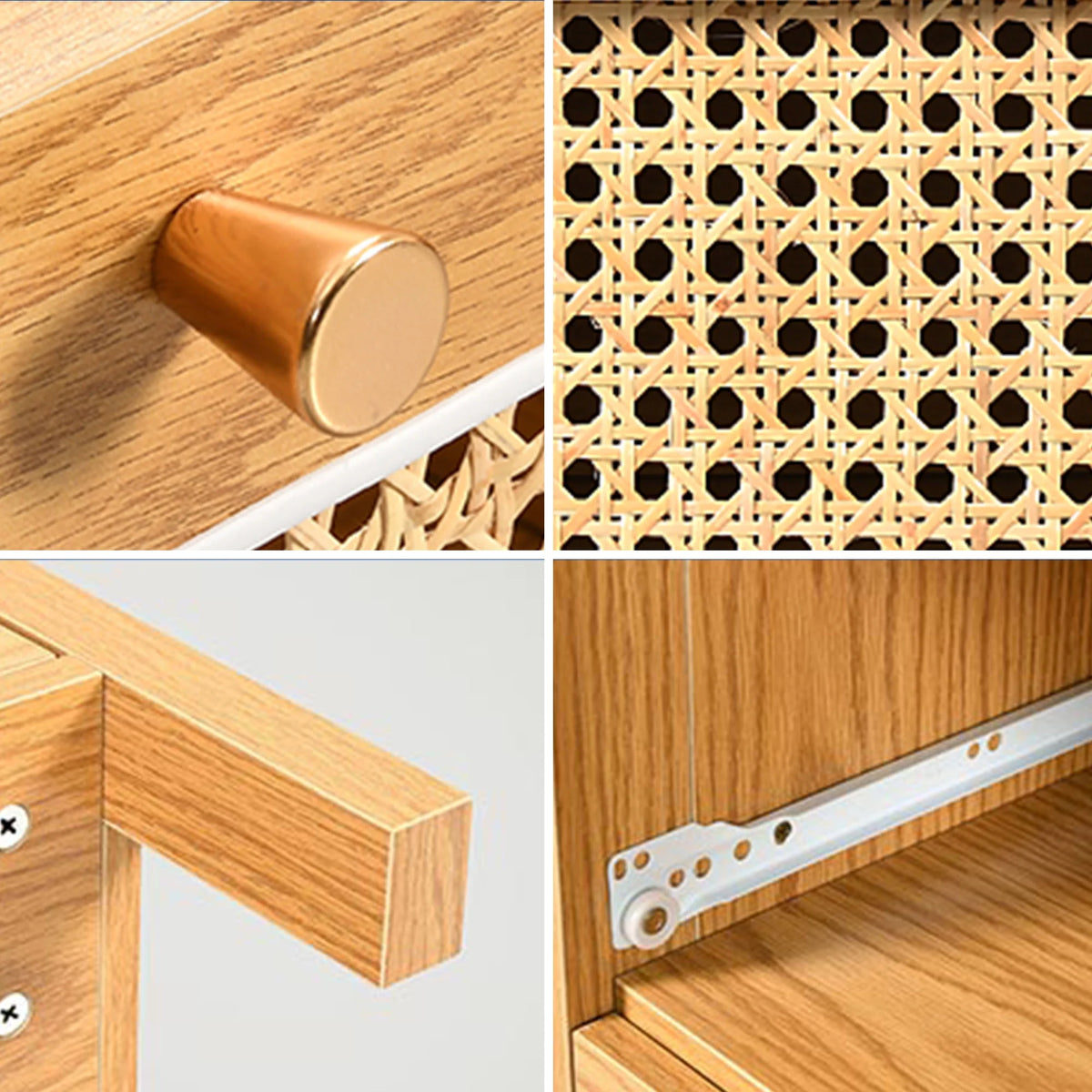 3 Drawer Rattan Wood Dresser F98546