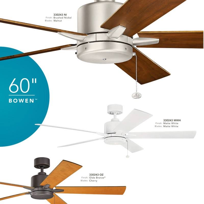 Brushed Nickel/Walnut Ceiling Fan U659