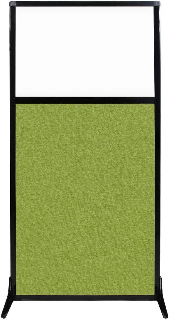 Portable Free Standing Privacy Screen with Black Fabric Panels U14292