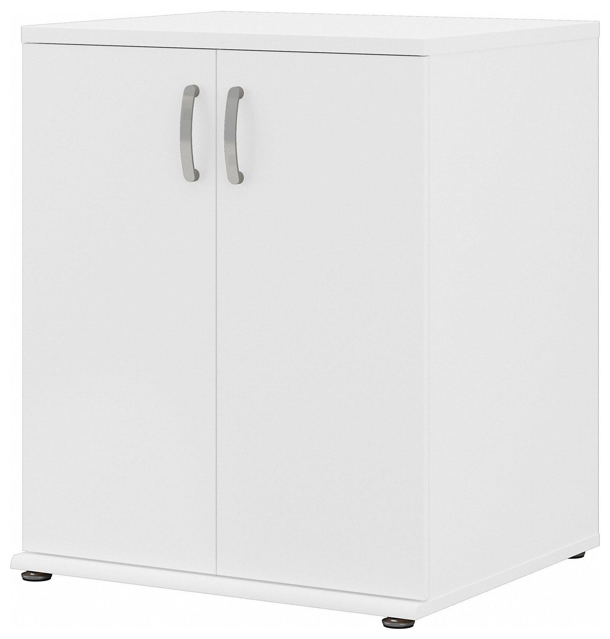 White Floor Storage Cabinet with Doors and Shelves O20569