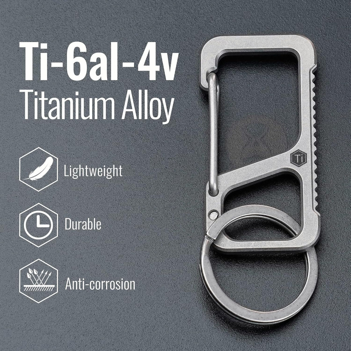 Keychain Carabiner Clip, Quick Release Titanium Key Holder, 2 inch Key Organizer R497
