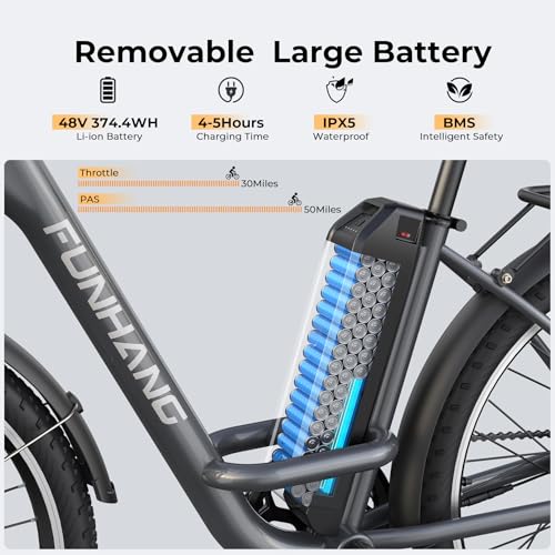 26" Step Thru Electric Bicycle with 48V Removable Battery I4264