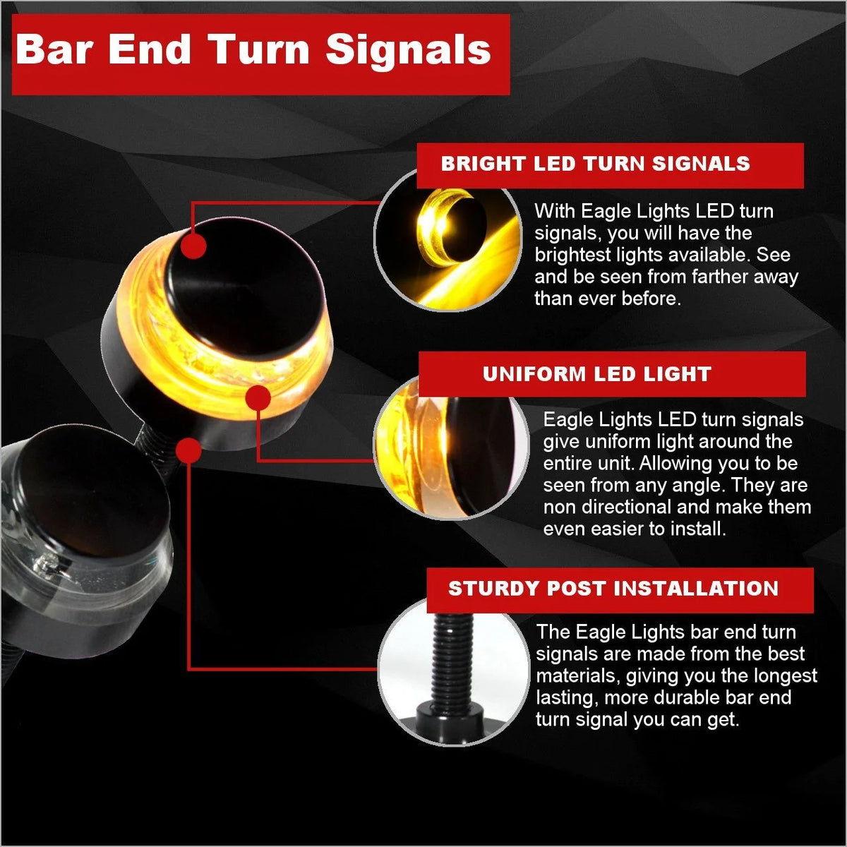 LED Turn Signals for 7/8" Handlebars - Pair M160096