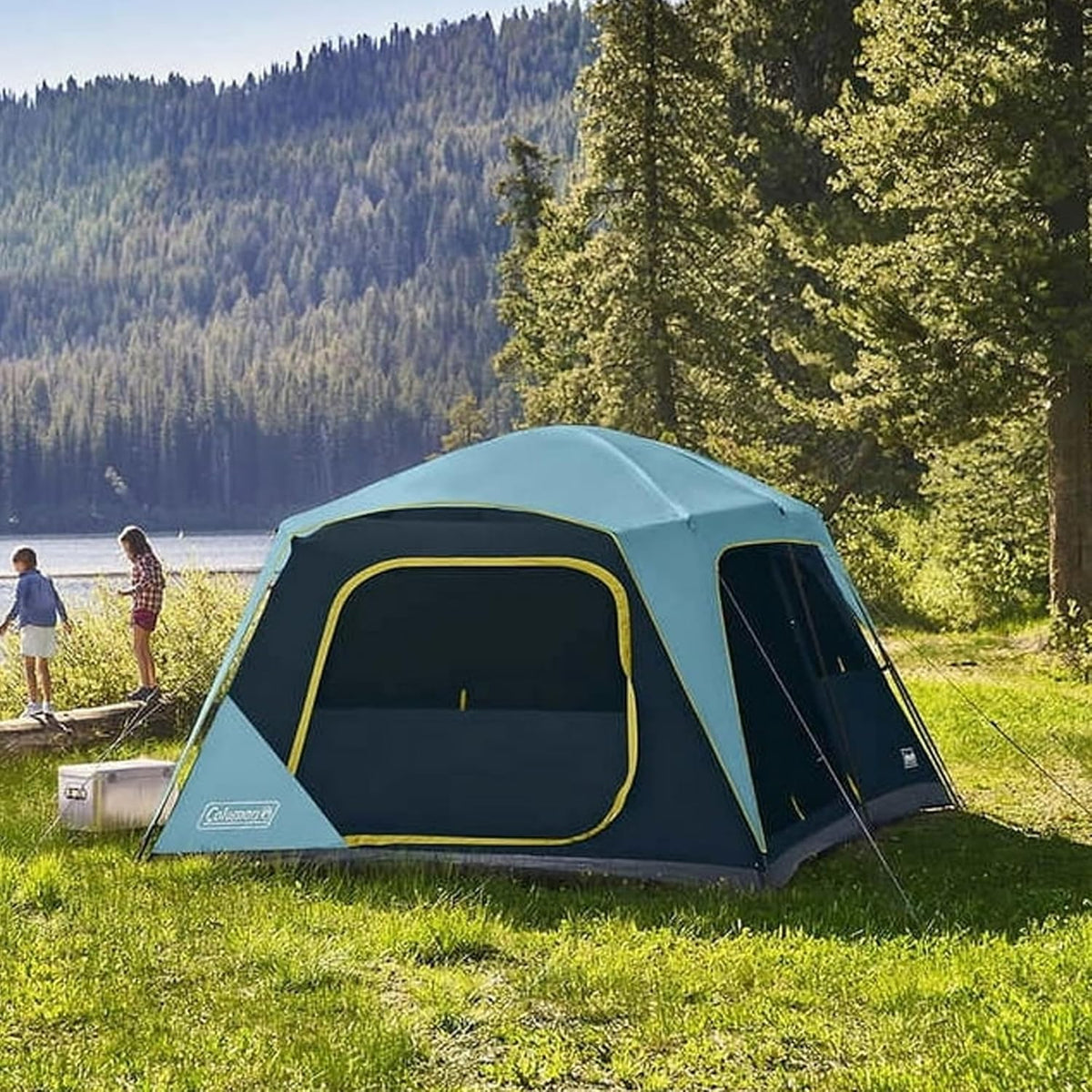 Blue and Black 10-Person Instant Camping Tent with Carry Bag C4171