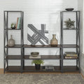 3-Piece Rustic Industrial Bookcase Set M343