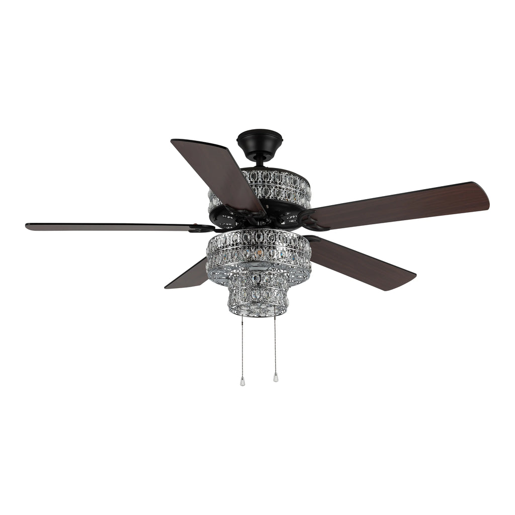 52" Crystal LED Ceiling Fan with Light M372