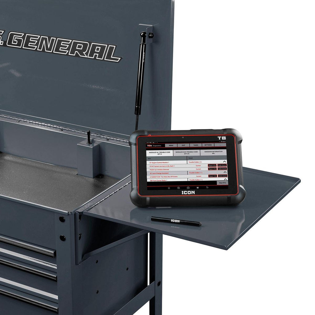 Folding Side Tray for 4-Drawer Tech Cart, Slate Gray Z4343