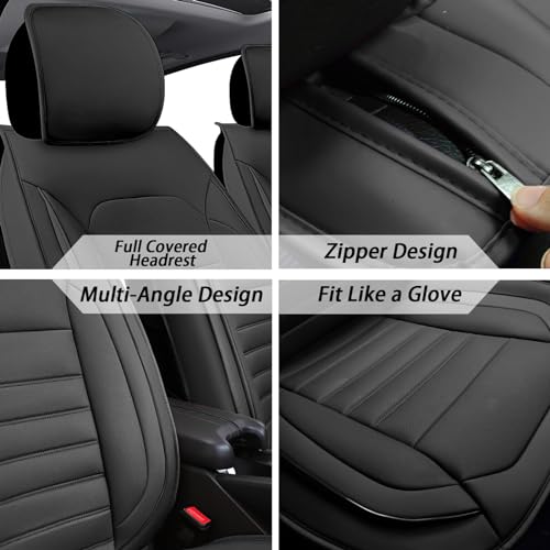5 Seats Red Faux Leather Seat Covers for Jeep Grand Cherokee 4xe D7214