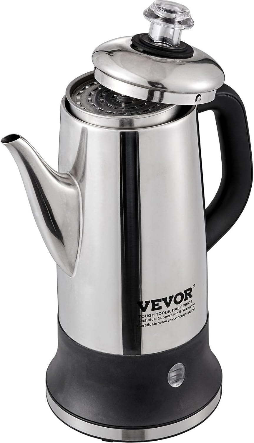 12-Cup 304 Stainless Steel Electric Coffee Percolator L90785