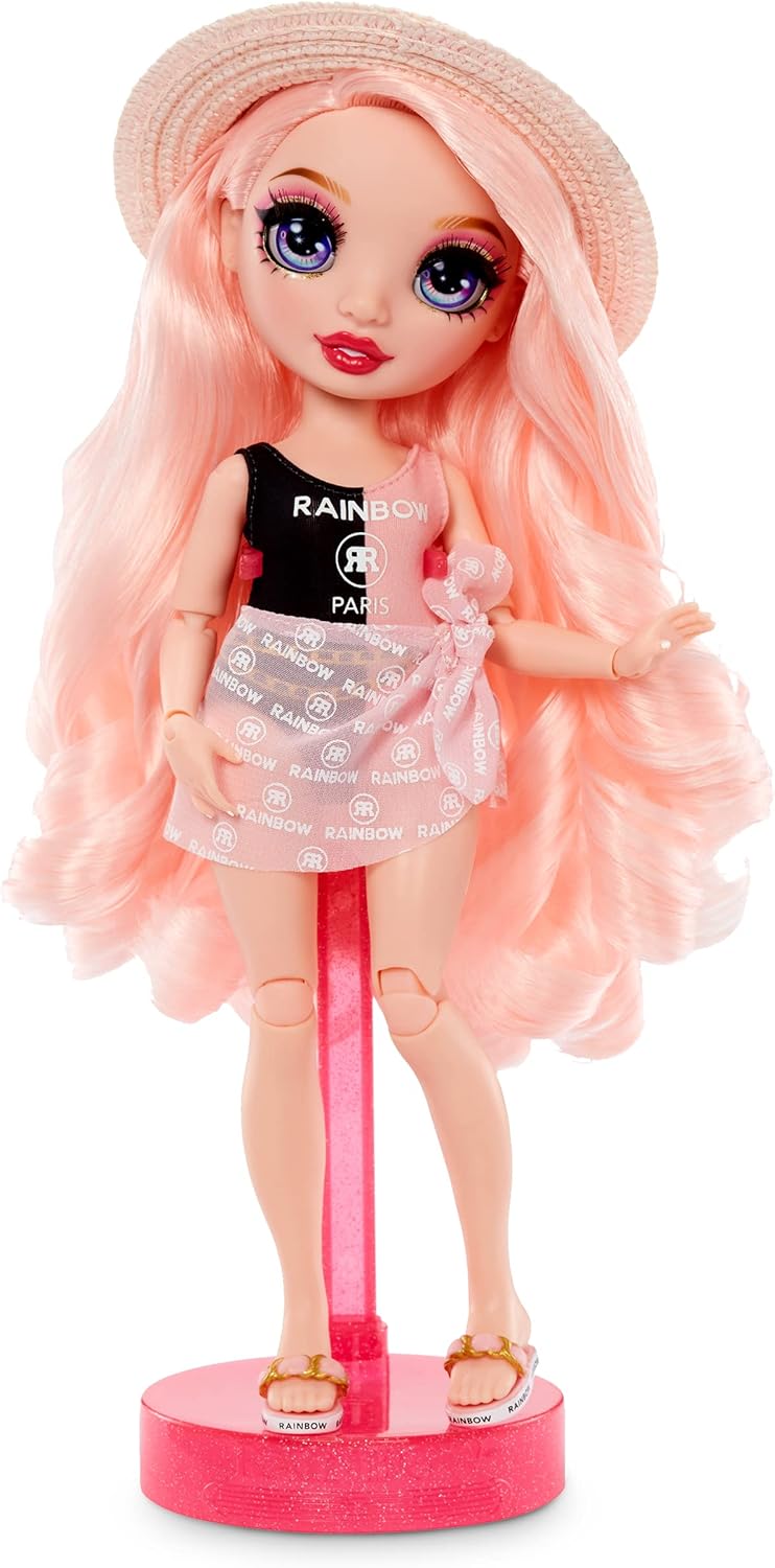 Pink Fashion Doll with 2 Designer Outfits and Pool Accessories Playset Q587929