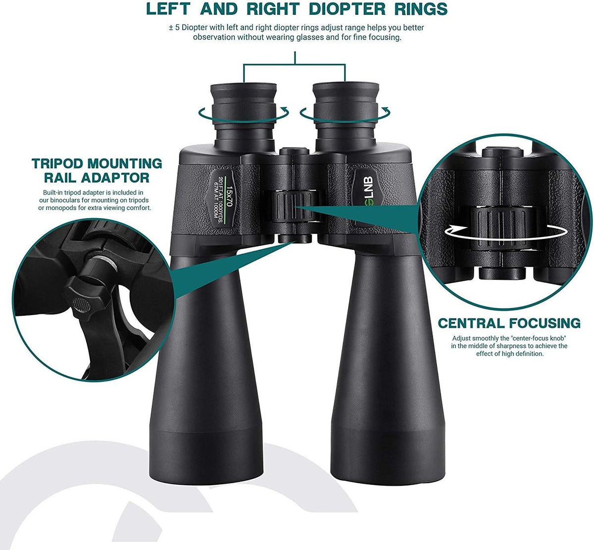 Giant Binoculars Astronomy 15X70 Waterproof with Carrying Bag X318