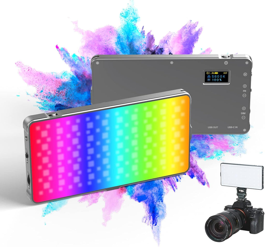 24W RGB LED Video Light with 20000mAh Battery, CRI≥96 3200-5600K Bi-Color X643