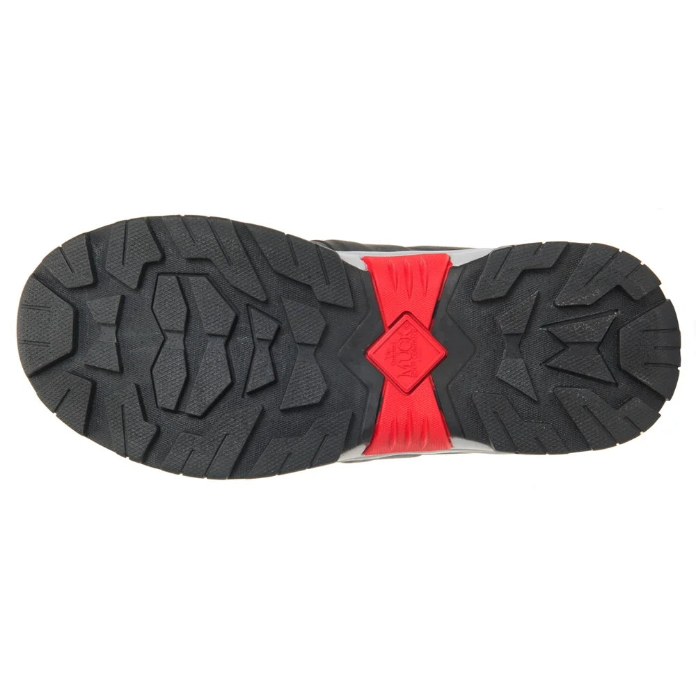 Black Gray Red Mid Zip Boots U9357