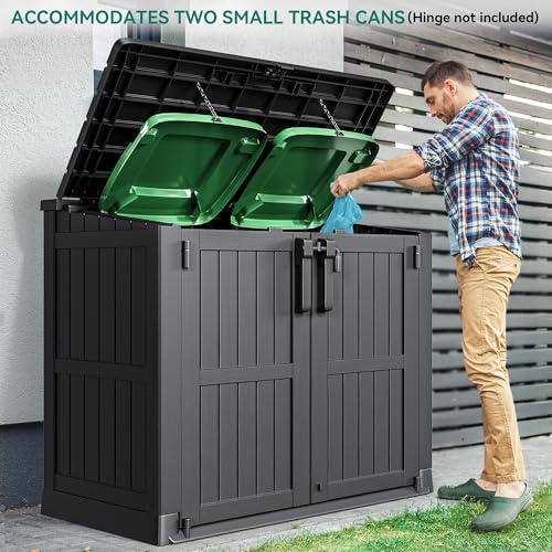 8x6.2FT All-Weather Plastic Outdoor Storage Shed with Lockable Doors T99734