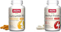 500mg Curcumin and 400mcg Methyl Folate Dietary Supplement, 120 and 60 Veggie Capsules U87287