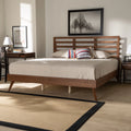 King Ash Walnut Platform Bed L9893