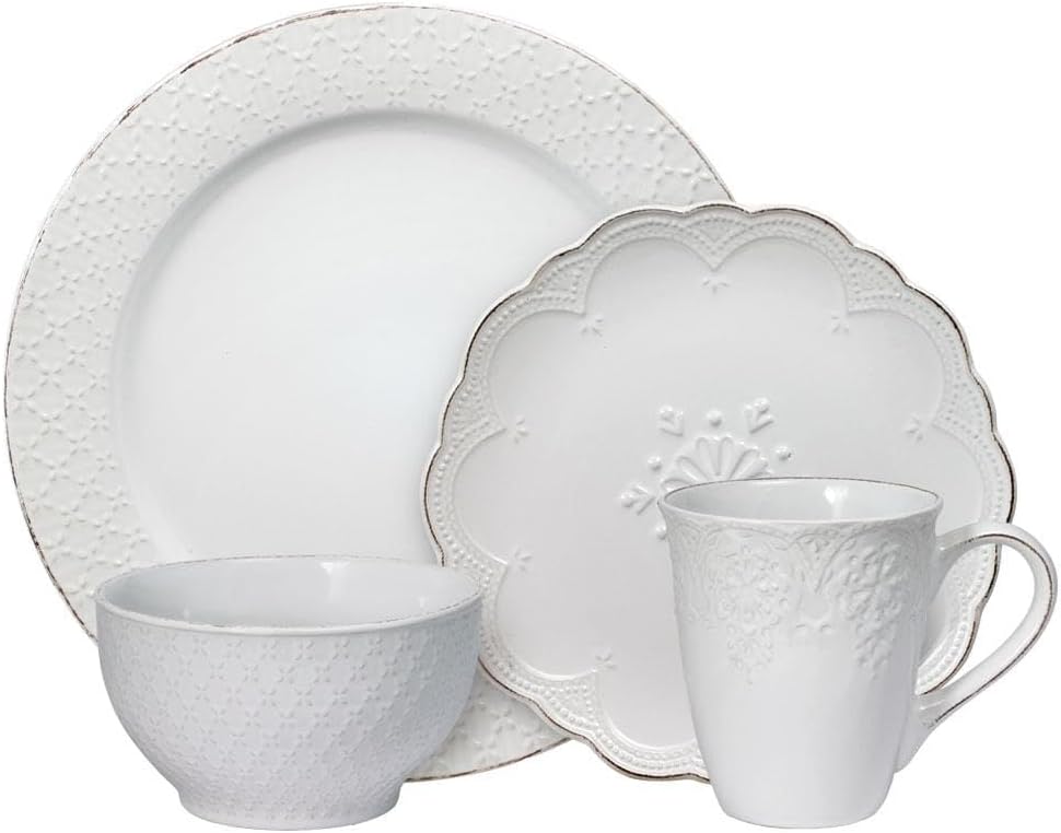 White 16 Piece Dinnerware Set A857162