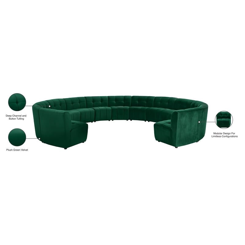 Green Velvet Sectional Sofa F205730