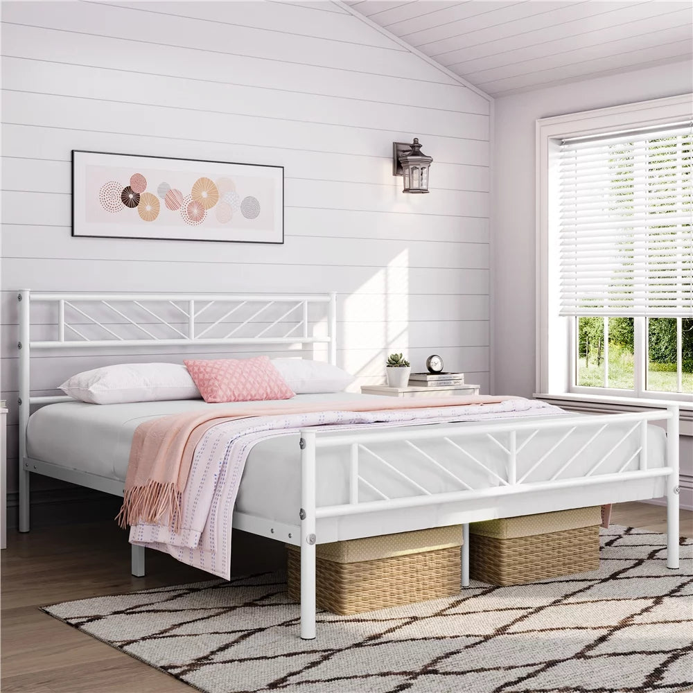 Queen Size Black Metal Platform Bed U813237
