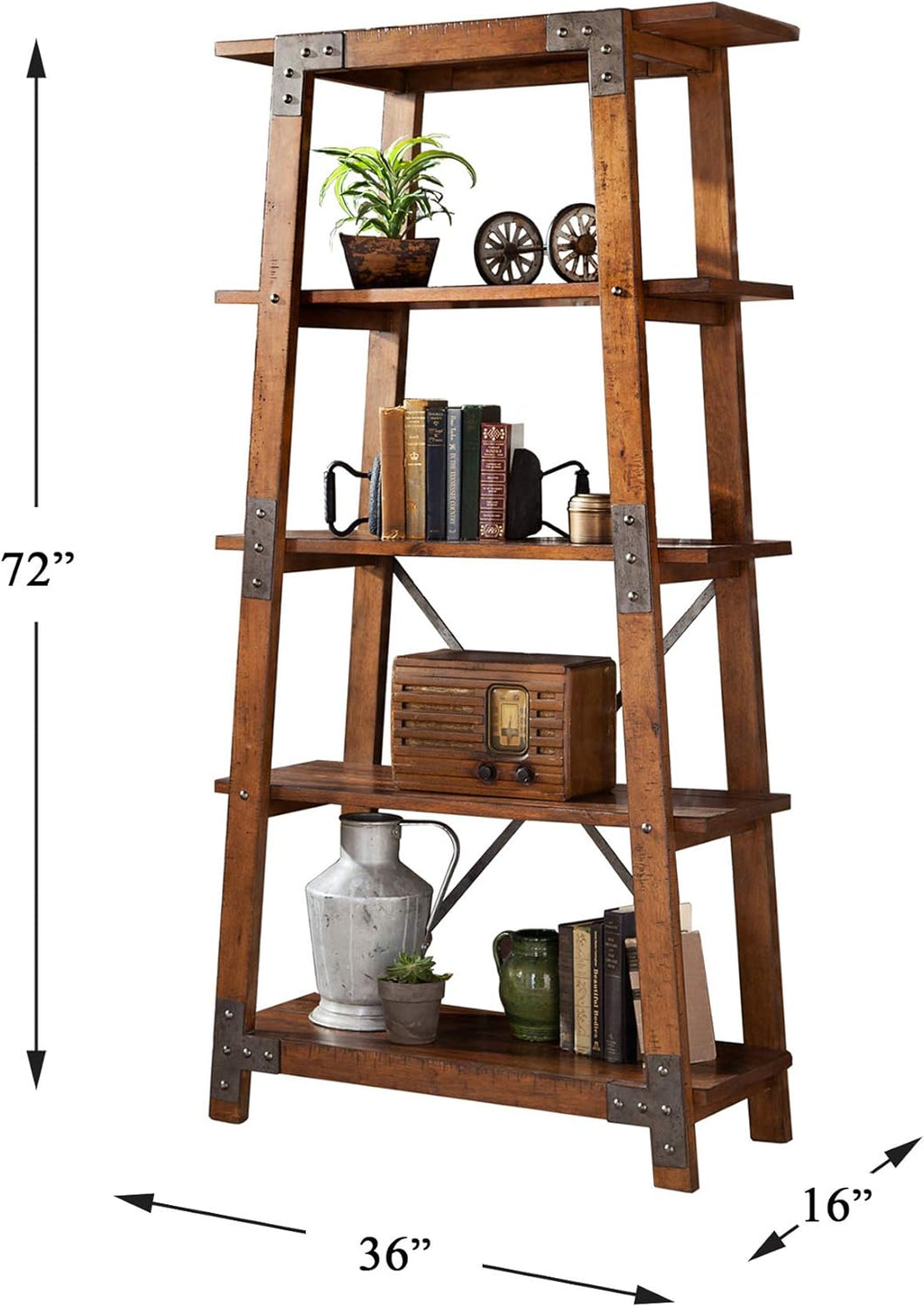 Brown 4-Tier Bookcase Y365