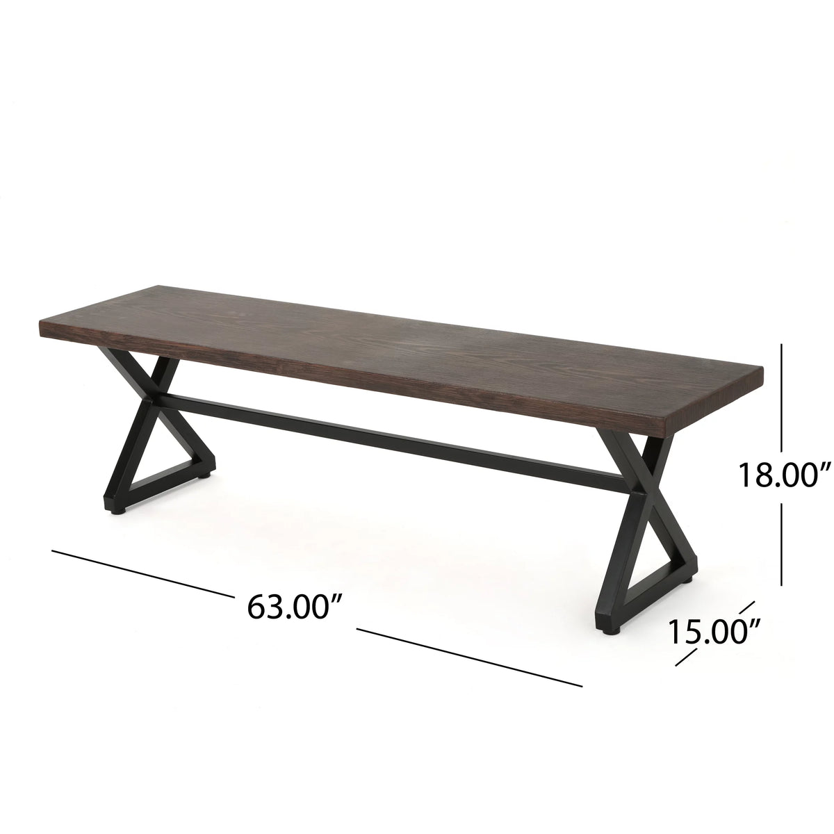 Aluminum Dining Bench with Steel Frame P623