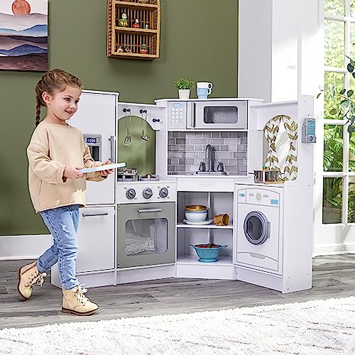 Wooden Corner Play Kitchen with Lights & Sounds J619