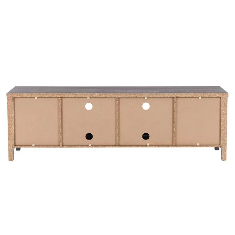 Dark Gray Engineered Wood TV Stand with Closed Storage V2829