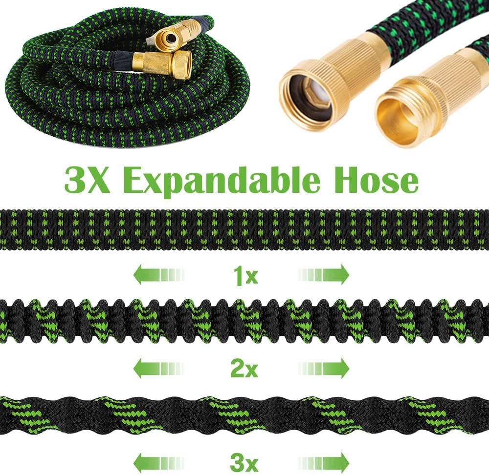 Expandable Garden Hose 75FT Pack of 2 with Spray Nozzle W1769