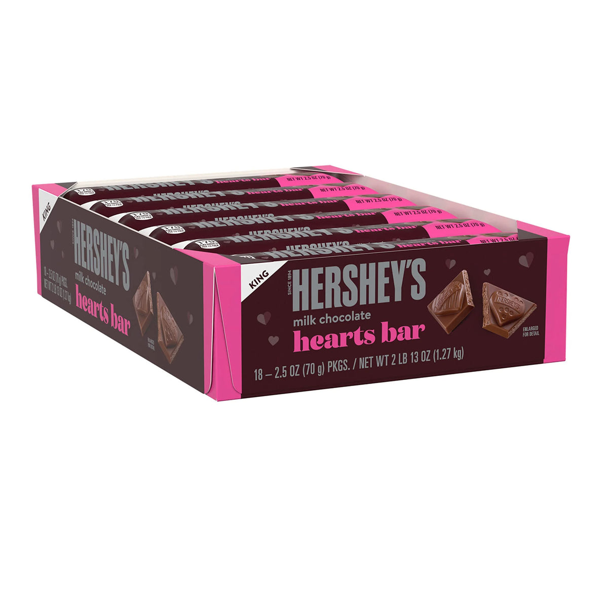 Milk Chocolate King Size Candy Bars 2.5 Oz 18 Count W436