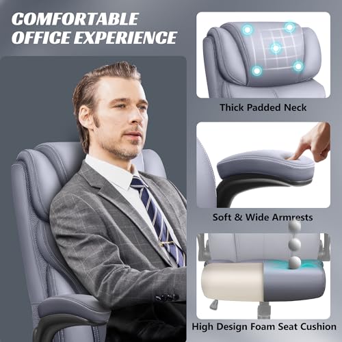 Ergonomic Big and Tall Leather Office Chair N671