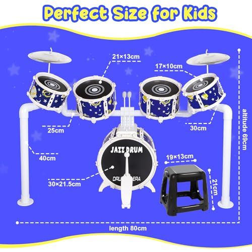 Kids Jazz Drum Set with 5 Drums Y47652