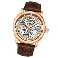 Mens Automatic Skeleton Stainless Steel Self Winding Dress Watch with Leather Band C79441