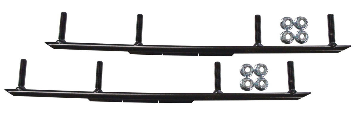 Blue XT Snowmobile Skis with 4" Round Bars Complete Kit R5005