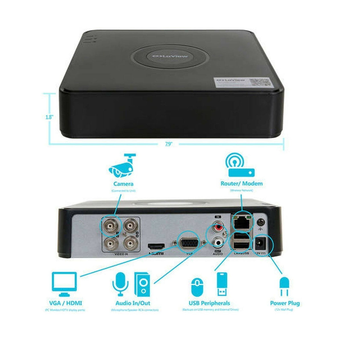 1080p HD 4CH Security Camera System with 1TB HDD Y941