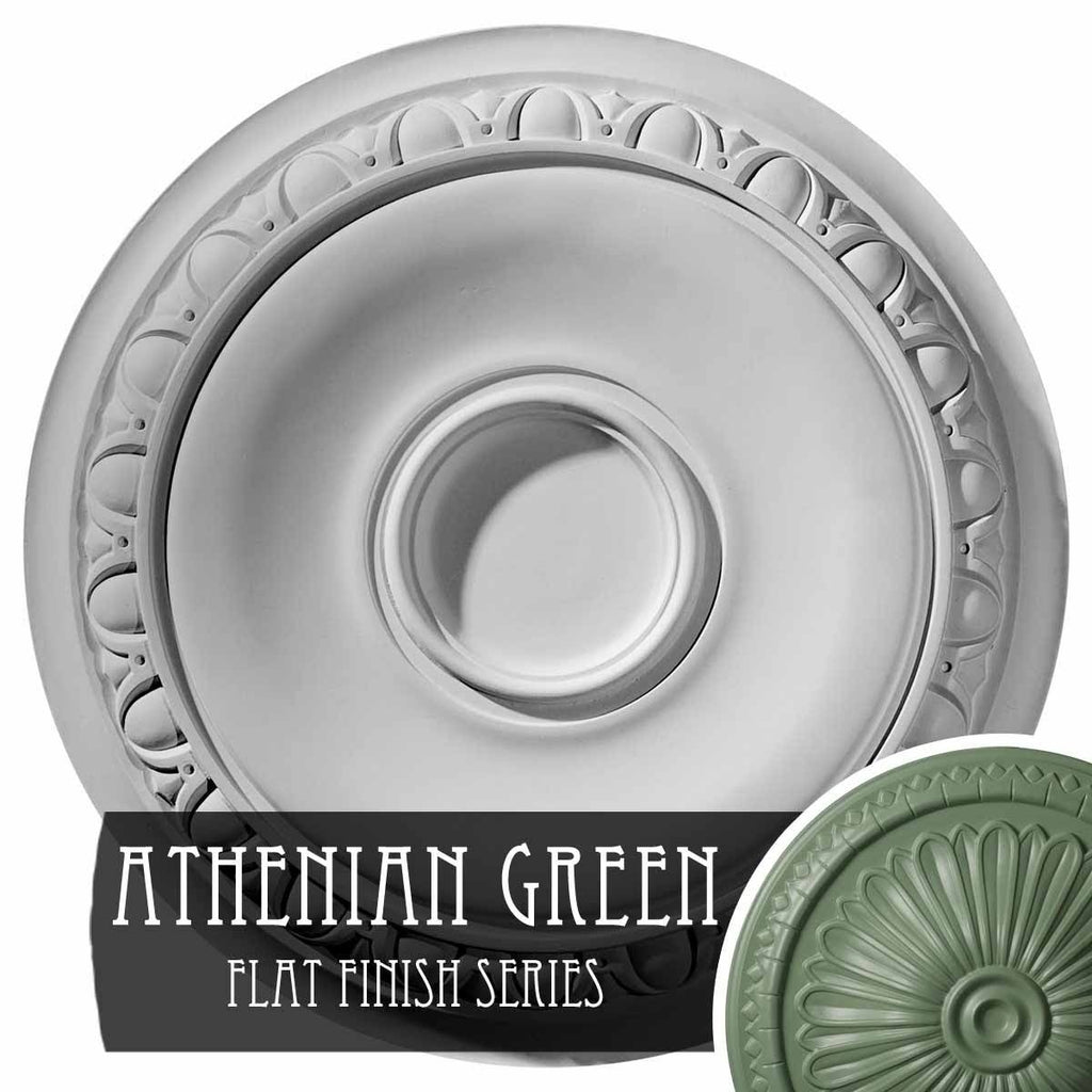 24 1/4x22OD x 1 1/2x22P Ceiling Medallion Hand-Painted Athenian Green U467