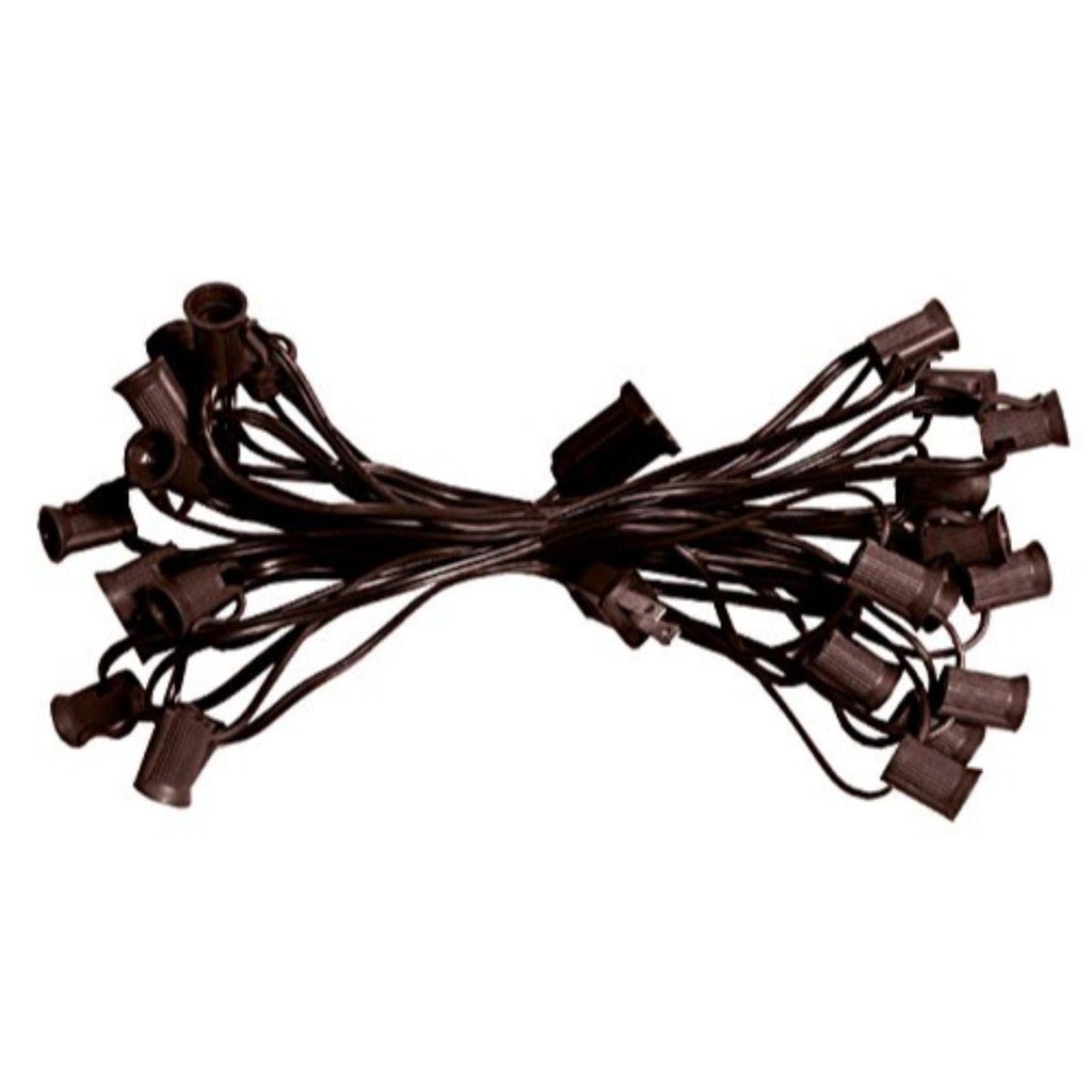 C9 Christmas Light Socket Set 18 Gauge Brown Wire P995942