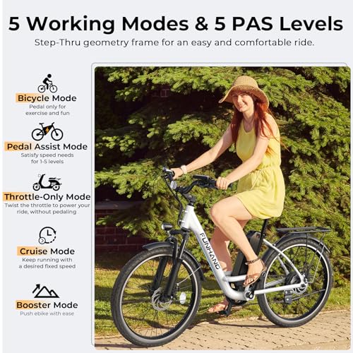26" Step Thru Electric Bicycle with 48V Removable Battery I4264