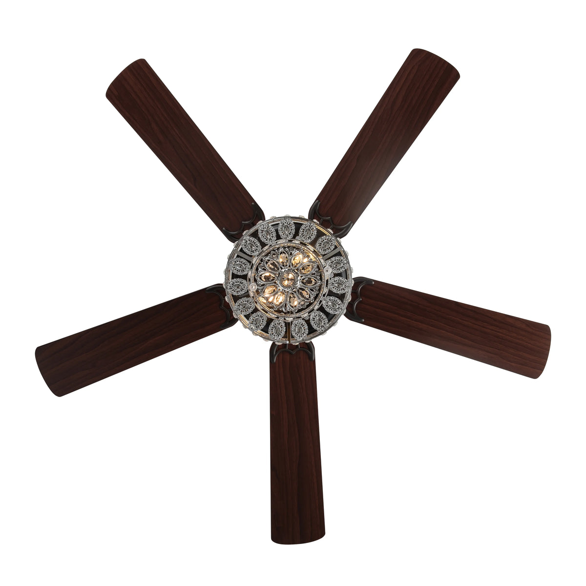 52" Crystal LED Ceiling Fan with Light M372
